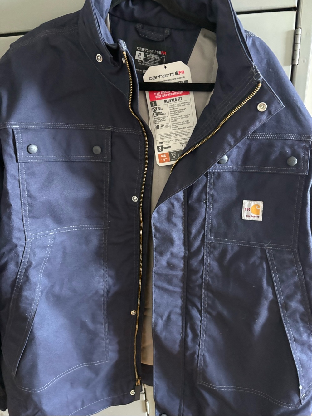 Carhartt Men’s Navy FR Work Jacket XLT